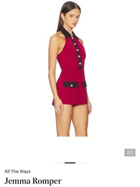 Jemma Romper by All The Ways in Burgundy with Black Trim
